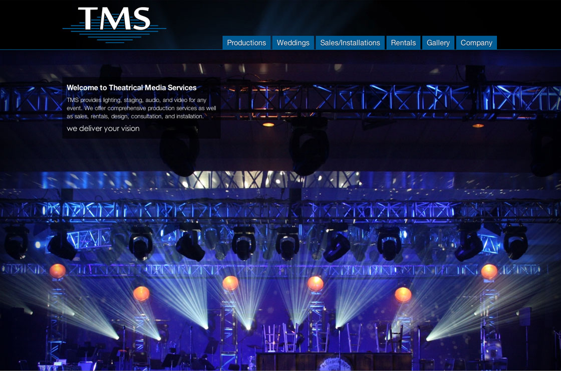 TMS Lighting website screenshot