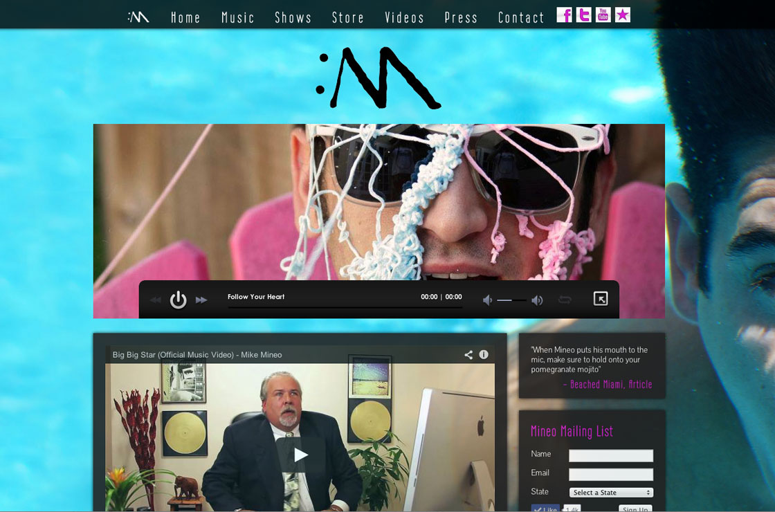 Mineo Music website screenshot